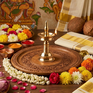 Lampe à huile Diya en laiton avec support, design décoratif, pour la prière hindoue, le temple domestique, le Mandir, Diwali et les occasions spirituelles - Product Image 4