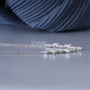 Pendentif en or blanc 14 carats avec moissanite taille poire et taille ronde pour femme, luxe, 2,27 carats au total, 3,82 grammes, bijoux fins, cadeau - Product Image 5