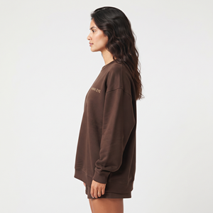 Sudadera Extra Grande de Algodón Suave para Mujer, Diseño Personalizado, Hombros Caídos, Manga Larga, Bordado Personalizado - Product Image 4