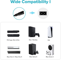 Câble d'alimentation CA C7 à 2 broches en forme de 8 pour TV, Xbox, PS3, PS4, PS5, homologué ETL, 1,8 m, cordon d'alimentation IEC C7 pour haut-parleur multimédia