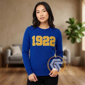 T-shirt décontracté pour femme en coton molletonné brodé de haute qualité, personnalisé, motif Trésors Grecs Sigma Gamma Rho, 500g, écologique et à séchage rapide - Product Image 2