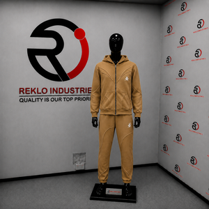 Conjunto Deportivo Dorado para Hombre, con Logotipo Personalizado, Sudadera con Cremallera Completa y Pantalones Jogger, Ropa Deportiva Urbana, Informal, para Gimnasio y Entrenamiento, Venta al Por Mayor - Product Image 3