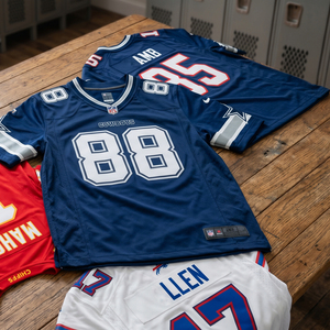 Maillots de football américain personnalisés avec numéro d'équipe, col en V, sublimation, entraînement, hauts de football à manches courtes, unisexe - Product Image 3