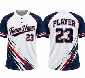 Camiseta de Béisbol Personalizada de 2 Botones para Niños y Jóvenes, Transpirable, con Malla, Impresión por Sublimación, Uniforme de Equipo con Nombre y Número, Venta al Por Mayor OEM - Product Image 1
