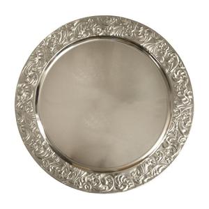 Assiette de présentation ronde en métal argenté, sans BPA, réutilisable, sans danger pour les aliments, pour fêtes et tables - Product Image 3