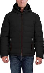 Chaqueta acolchada de lana acolchada impermeable para hombre, abrigo de burbujas de invierno con capucha y decoración de bolsillo - Product Image 6