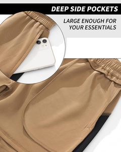 Short cargo d'été pour homme, confortable, avec cordon de serrage à la taille, décontracté, pour la plage, les voyages, la gym, la course à pied, les activités sportives, avec poches. - Product Image 4