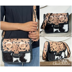 Sac bandoulière et épaule de luxe en cuir de vachette véritable, fait main, de créateur, nouvelle collection 2026, pour femme - Product Image 1