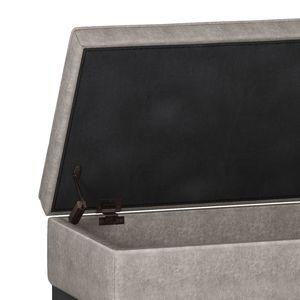 Cosmopolitan Distressed Grey Taupe Open Bottom <b>Storage</b> Ottoman Bench <b>Stools</b> & Ottomans Product Category - Product Image 3