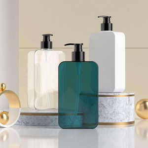 Custom Cosmetic Packaging 500ml 16.9oz Flat PETG Plastic <b>Bottle</b>-Lotion <b>Pump</b> Sprayer for <b>Shampoo</b> & Conditioner Unalilia GZSF-17 - Product Image 2