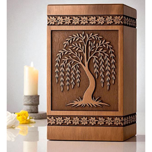 Engraved Willow Tree Cremation Urn - Handmade Rosewood Memorial urn Memorial Keepsake by AYAANS - Product Image 3