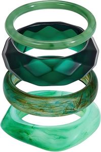 Brazaletes decorativos elegantes de resina para mujer, accesorios ligeros adecuados para fiestas, festivales y bodas - Product Image 2
