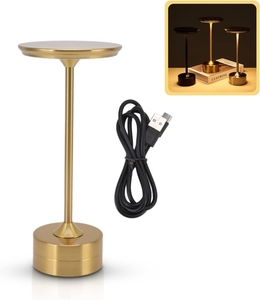 Modern Luxury Gold LED Cordless Table Lamp Rechargeable Touch Dimmable Portable <b>Wireless</b> Nightlight Bedside Dining Decor <b>Light</b> - Product Image 2