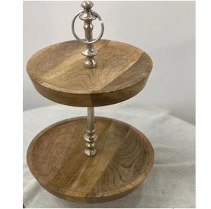 Soporte de Madera Esmaltada de 2 Niveles Personalizado para Tartas, Frutas y Postres - Utensilio de Mesa Único - Product Image 6