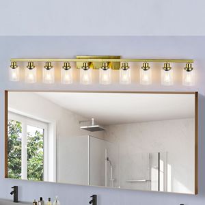 Modern 52-inch Gold Bathroom Vanity Lighting 10-<b>Light</b> Wall <b>Sconces</b> for Bedroom and Living Room - Product Image 1