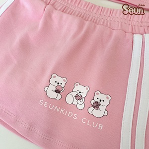 ชุดเสื้อครอปและกระโปรงลายหมีสำหรับเด็กผู้หญิง SeunKids ผ้าคอตตอนริบถัก 100% สำหรับใส่หน้าร้อน ราคาโรงงาน - Product Image 6