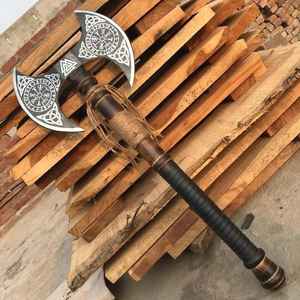 Hache artisanale de qualité supérieure en acier à haute teneur en carbone, de qualité industrielle, personnalisée, OEM, idéale pour le camping, la chasse, cadeau pour père - Product Image 6