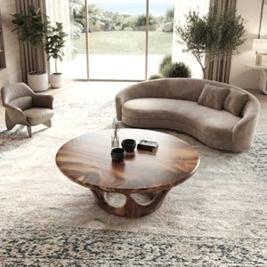 Handmade Natural Wood <b>Coffee</b> <b>Table</b> Durable Japandi Wabi-Sabi Decor Organic Modern Live Edge - Product Image 5