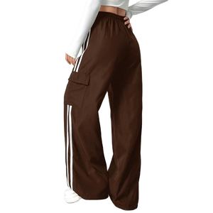 Pantalon droit pour femme en mélange polyester-coton, décontracté, léger, style workwear, confortable, coupe ample, pour le quotidien - Product Image 2