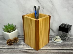 Handmade Wooden <b>Pen</b> Holder Desk <b>Organizer</b> Natural Wood Pencil Holder for Office School Home Study Table Stationery Storage Decor - Product Image 4