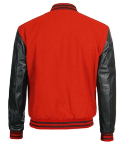 Vestes universitaires en gros, broderie de logo personnalisée, corps en laine, manches en cuir PU, veste de baseball, vestes uniformes d'équipe - Product Image 3