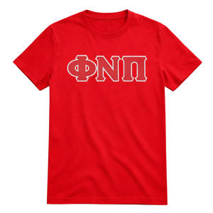 T-shirt à 3 lettres Kappa Alpha Psi Phi Nu Pi rouge, vêtement de fraternité grecque avec design classique, confort premium et style intemporel - Product Image 4