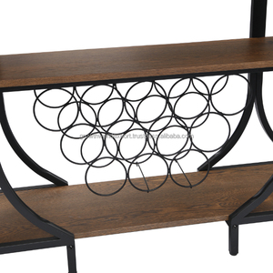 Table à vin moderne en bois massif Frances |   Table de rangement et de présentation design avec étagères |   Bar à usage domestique polyvalent 2026 - Product Image 5
