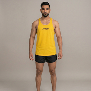 Débardeur de sport respirant et écologique pour hommes, idéal pour la musculation et le fitness, modèle stringer uni à dos nageur, vente en gros - Product Image 5