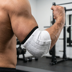Manguitos de compresión elásticos resistentes para hombre, soporte de codo, protección para levantamiento de pesas, piernas y brazos, manguito de compresión blanco - Product Image 1