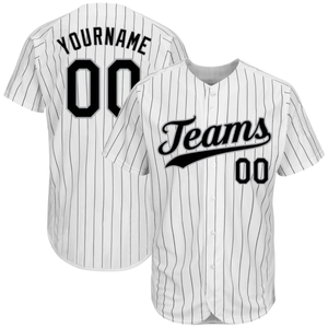 White Black Pinstripe Black Gray Baseball Jersey for Men Button Down Team Uniform Lightweight <b>Athletic</b> Game Day Sports Apparel - Product Image 1