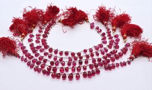 Perles de Corindon Rubis de Qualité AAA, Facettées en Forme de Goutte, Véritables Perles de Rubis Briolette, Perles de Gemmes en Forme de Goutte Premium, Perles de Rubis en Vrac de Qualité Supérieure - Product Image 6