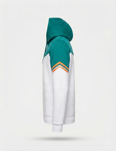 เสื้อฮู้ดดี้ผู้ชายสำหรับฤดูหนาว ผ้าฝ้าย 100% ผ้าฟลีซถัก ทอแบบกันลม ระบายอากาศได้ดี กันน้ำ พิมพ์ลายดิจิทัล ตัดต่อสีสัน รับผลิตแบบ OEM ODM ขายส่ง - Product Image 2