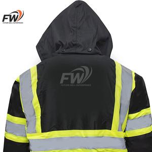 Customized Waterproof <b>Canvas</b> Winter Engineering Hi Vis Safety High Visibility Reflective Recycled Puffer <b>Jackets</b> Unisex - Product Image 2