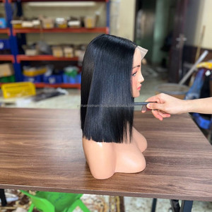 Wholesale Vietnamese Virgin Human Hair HD Lace Front <b>Wigs</b> Glueless 130% Density <b>Short</b> for Bob <b>Wig</b> Customizable - Product Image 1