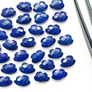 Pierre précieuse naturelle Lapis Lazuli en forme de nuage, taillée et facettée, 11-12 mm, breloque en cristal pour la fabrication de bijoux, vente en gros, pierres précieuses en vrac - Product Image 3