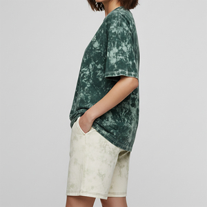 High Quality Oversized Drop Shoulder acid wash Women's 2 Piece Short <b>Set</b> Premium Quality 100% Cotton Eco-Friendly ladies <b>set</b> - Product Image 4