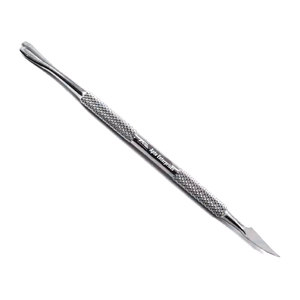 Haut de gamme personnalisé argent coudé carré plat cuticule poussoir professionnel manucure pédicure soin des ongles acier inoxydable beauté - Product Image 1