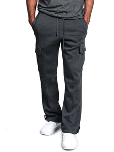 Pantalones de Algodón Estilo Otoñal para Hombre, Pantalones Deportivos Azul Oscuro, Cintura Elástica, Múltiples Bolsillos, Corte Casual, Peso Medio - Product Image 4