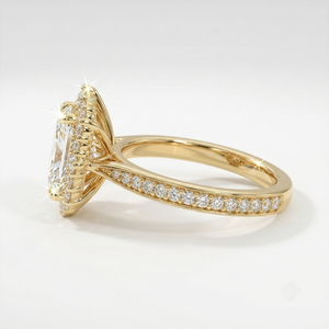 Bague pour femme LILABA ENTERPRISE en or jaune 18 carats avec diamant de laboratoire taille radiant de 2,00 carats et pierres latérales brillantes, idéale pour le quotidien - Product Image 2