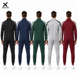 Survêtements d'échauffement personnalisés X Sports City pour hommes, entièrement zippés, séchage rapide, légers, décontractés, style streetwear, pour l'automne, avec détails latéraux - Product Image 2