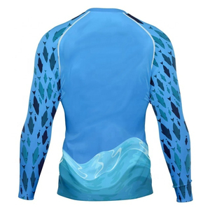 เสื้อรัดรูปป้องกันรังสียูวีแบบระบายอากาศได้ดี ผลิตตามสั่งแบบ OEM ขายส่ง สำหรับผู้หญิงและผู้ชาย แขนยาว สำหรับกีฬา MMA - Product Image 4