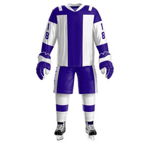 Uniforme de hockey sur glace personnalisé OEM, vêtements de sport d'équipe 100 % respirants, anti-transpiration, sublimés, avec chaussettes assorties - Product Image 2
