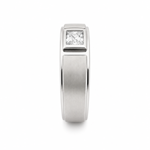 925 <b>Sterling</b> <b>Silver</b> Princess Cut Cubic Zirconia Band <b>Ring</b> for <b>Men</b> Wedding Party Gift High Polish Finish - Product Image 4