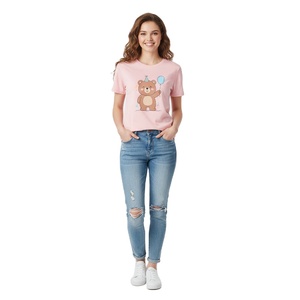 เสื้อยืดผู้หญิง ผ้าเนื้อเรียบ พรีเมียม น้ำหนักเบา สวมใส่สบาย เหมาะสำหรับทุกวัน รับผลิตแบบ OEM สำหรับการสั่งซื้อจำนวนมาก จัดจำหน่ายระดับมืออาชีพทั่วโลก - Product Image 3