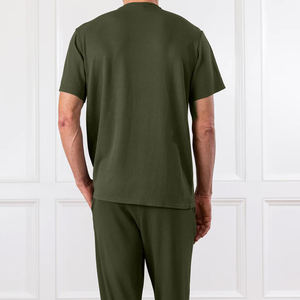 T-shirt pour homme en bambou à manches courtes, t-shirts pour homme durables, t-shirt ajusté, t-shirt bio pour homme à col rond - Product Image 4