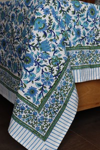 Traditional Hand Block Print Cotton Bedspread Set Indian Handmade <b>Bedding</b> with Pillow Covers <b>Queen</b> and King <b>Size</b> - Product Image 2