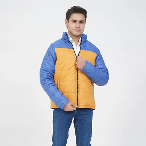 Hot Sale Men's Puffer <b>Jackets</b> Zipper Up <b>Red</b> & Navy Blue Color Stand Collar Waterproof Warm Winter Puffer <b>Jackets</b> For Adults - Product Image 2