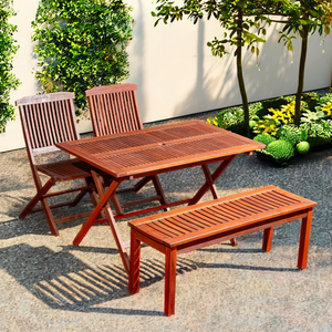 Meilleures ventes : Ensemble de table et de bancs de pique-nique pliables en bois de qualité supérieure, mobilier d'usine du Vietnam, OEM/ODM - Product Image 1