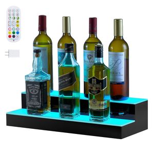 Espositore per Whisky a 2 Livelli da 20 Pollici con Illuminazione LED, Supporto USB, Scaffale per Bar Domestico con Telecomando RF, Portabottiglie Illuminato - Product Image 1