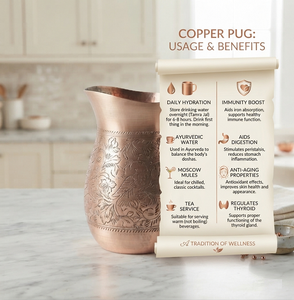 Engraved Design Copper Finished Metallic Pitcher Handmade Durable Metal Water <b>Jug</b> for Wine Juice Milk Pitcher-Party Use - Product Image 3
